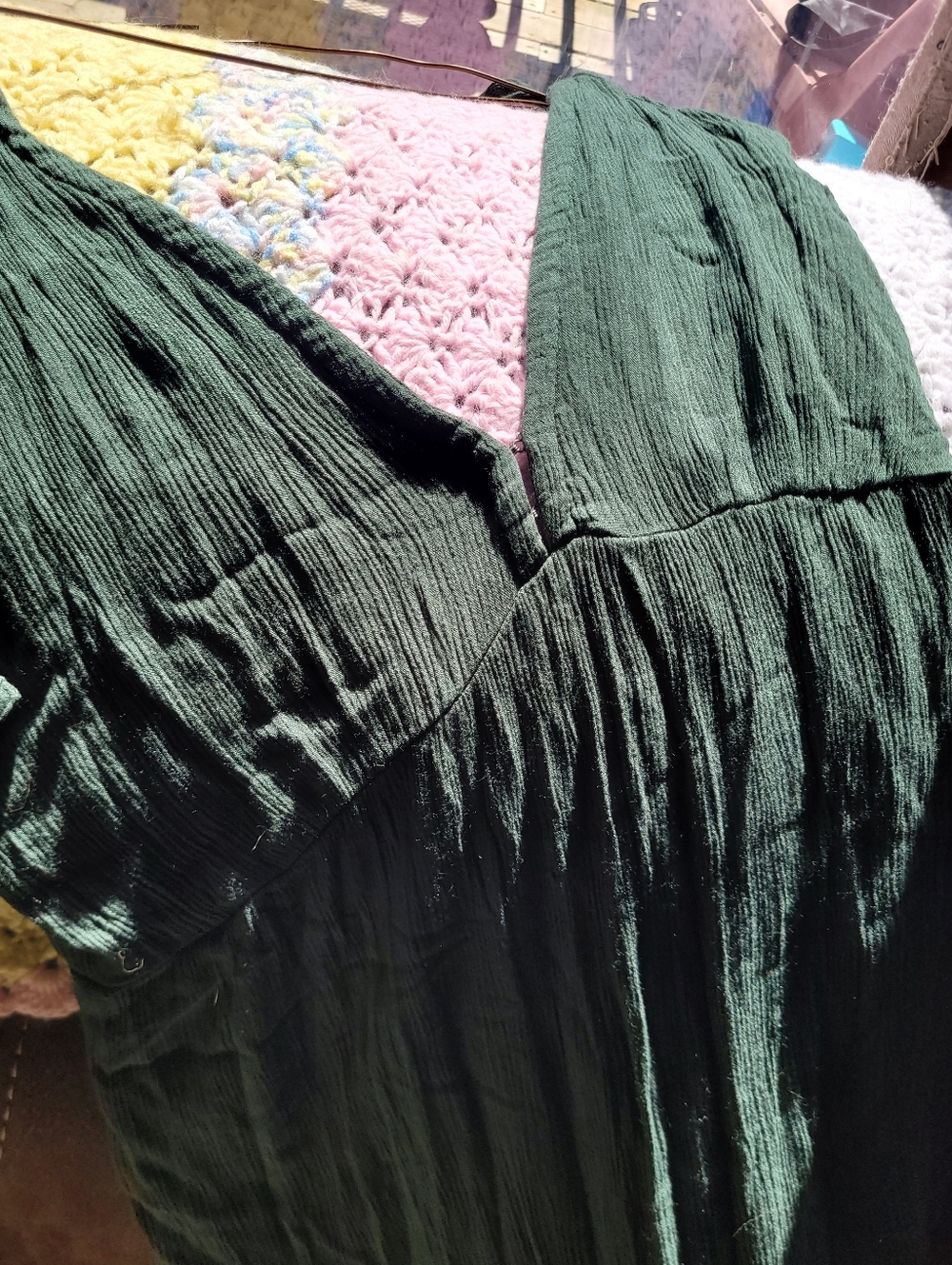 Abercrombie Fitch Tie-Shoulder Maxi Dress in Forest Green - Picture 6 of 6